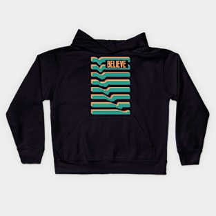 Retro Abstract "Believe" pushed Kids Hoodie